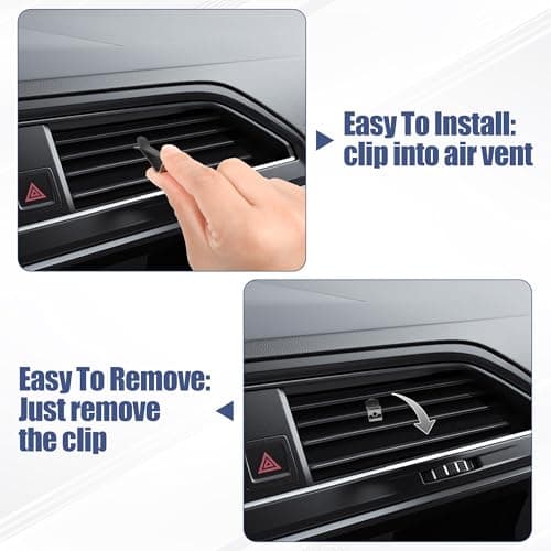 Qirc Car PU Leather Air Vent Pocket, Universal Sunglass Holder Organizer with Clip, Car Interior Storage Bag for Phone, Coin, Key, Card Case, Small Items — view 3