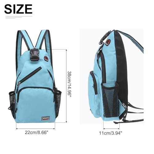 DTGN Convertible Sling Bag Crossbody Backpack - 8.5"x15" (LXH) Good for Women Men Hiking Travel Cycling - Multifunctional Shoulder Bag Casual Packs with Headphone Jack - Blue — view 2
