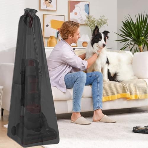 Nexbrill Upright Vacuum Cleaner Storage Bag 210D Oxford Cloth with PVC Coating Waterproof Dustproof ive Cover for Most Upright Vacuums 50x15x15 Inch Black with Extra Accessory Compartment(black) — view 3