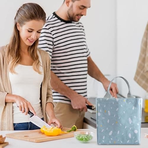 Thermal Lunch Bag Drawstring Closure Top Design Cotton Linen Reinforced — view 2