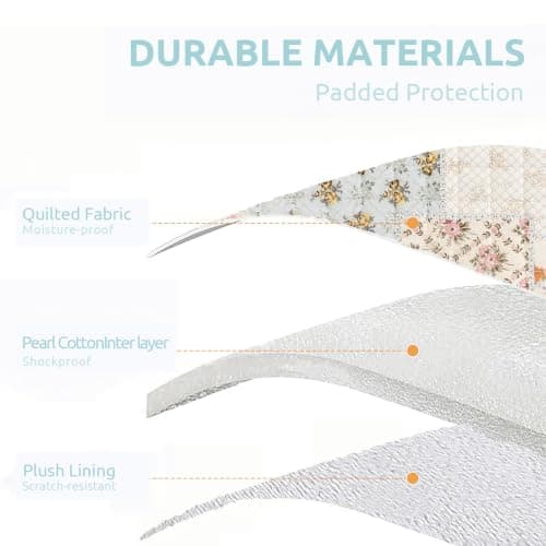Puffy Laptop Sleeve 13 Inch Cute Floral Laptop Case Soft Quilted Computer Case Protective Cover for MacBook Notebook — view 4