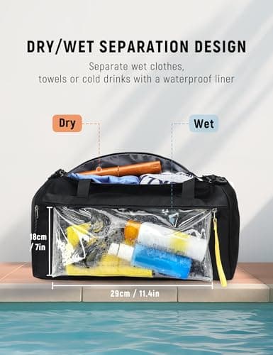 SKYSPER 30L Gym Duffel - Sports Bag Small with Wet Pocket for Sport, Travel, Fitness & Workout Men Women(Black) — view 2