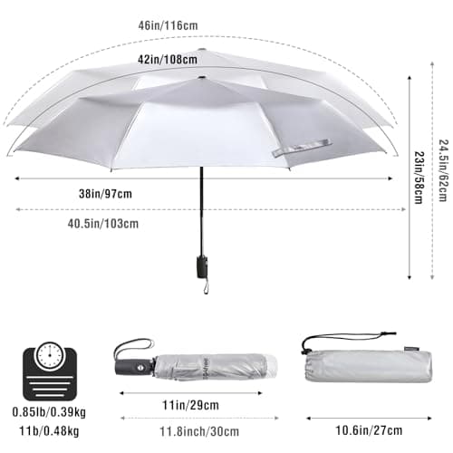 G4Free UPF 50+ UV Protection Travel Umbrella 42 Inch Sun Blocking Umbrella (Lake Blue) — view 4