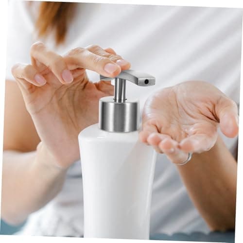 Stainless Steel Lotion Dispenser Pump and 2pcs Shampoo Soap Bottles — view 3