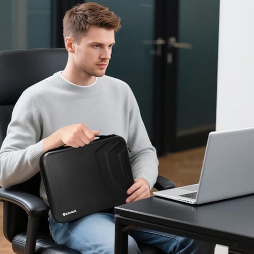 ARVOK 15 Inch Hard Shell Waterproof Laptop Case Bag with Compartment&Handle — view 2