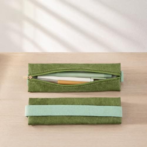 Koilife Waterproof Notebook Pencil Case with Olive Green Elastic Strap — view 4