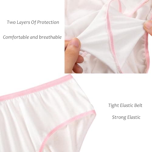 Women's Disposable Underwear for Travel-Hospital Stays- 100% Cotton Panties White(10pk) - White - Large 42-46" Hips — view 5