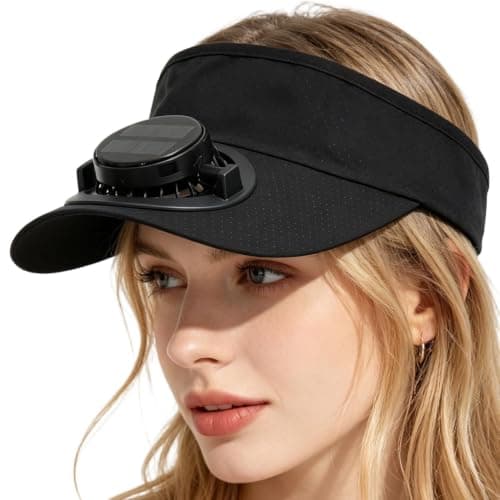 Hat with Solar Fans USB Rechargeable Sun Protection Headgear Black