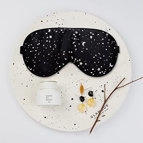townssilk 100% Silk Sleep mask with Adjustable Strap,Comfortable and Super Soft Eye mask Ultimate Sleeping aid,blindford Silver Moon — view 6