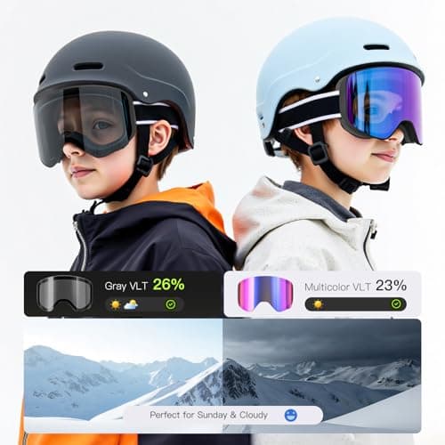 EasYoung Kid Ski Goggles, Snowboard Goggles for Boys Girls Junior, Skiing Goggles with Magnetic Replacement Lens, UV Protection, Anti-fog, Helmet Compatible for Skiing — view 2