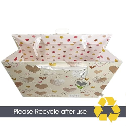 Wedding Gift Bag | Large ‘To Have and To Hold’ Wedding Present Bag 35cm x 28cm x 14cm | Printed Inside | Gift Tag & Satin Ribbon Handles | Designed in the UK | Recyclable — view 5
