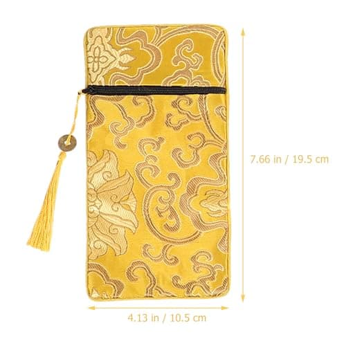 4pcs Brocade Dragon Pattern Scripture Cloth Pouches — view 2