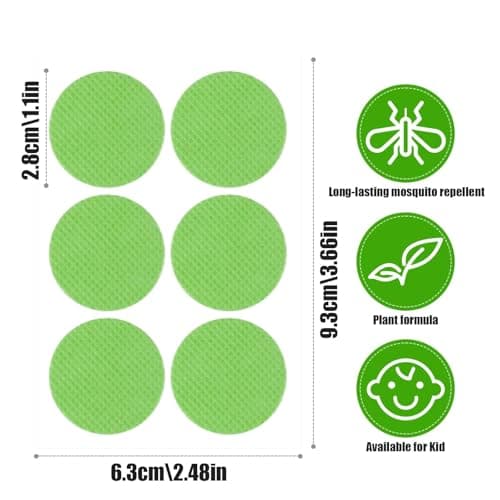 Natural Insect Repellent Mosquito Patch Stickers for Kids Patch Camping Gadgets Essential Travel Mosquito Can Be Attached to Clothes,Plant Based Ingredients for Kids，Aldult (60 PCS Green) — view 5