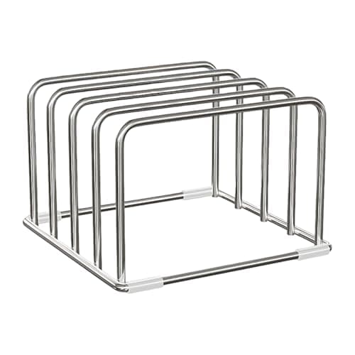 Cutting Board Holder Stand, Stainless Steel Chopping Board Rack, Space Saving Non Slip Organizer for Kitchen Offices Files Cookware Pans Home Indoor