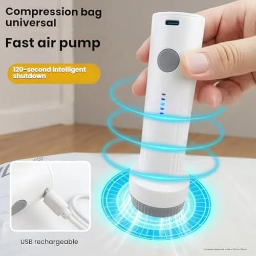 Cordless Electric Vacuum Pump for Vacuum Storage Bags Travel Air Pump, Portable USB Pump for Vacuum Seal Bags – Ideal for Bedding/Clothes（Storage Bags Not Included in This Package） — view 5