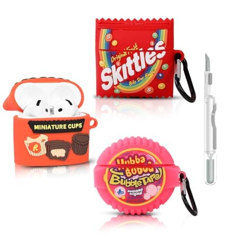(3Pack) Case for AirPods 4 Wireless Earbuds with Cleaning Pen kit, XMBYGY Silicone Cute Cartoon Charging Case Shockproof Protective Cover and Carabiner for AirPods 4th Generation Headphones