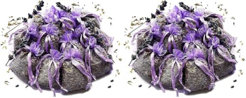 12 Hand Made Bags of Natural French Lavender, Vacuum Sealed, Moth Protection for Closet and Drawers, Highly Fresh Fragrant Lavender Lilac Bags, Natural Air Purifying Luggage Freshener (Pack of 2)