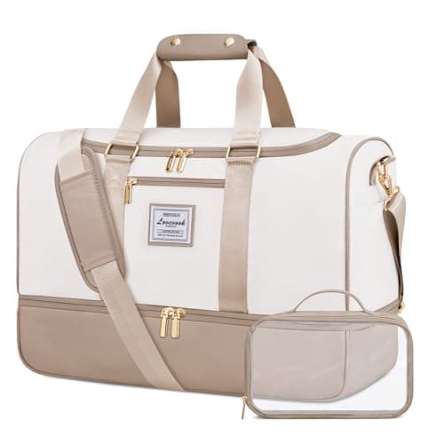 LOVEVOOK Travel Duffle Bags for Women, 50L Large Weekend Hospital Overnight Holdall with Toiletry Bag, Gym Yoga Bags with Shoe Compartment & Wet Pocket, Hand Luggage Bag for Flight Travel Sports