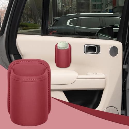 Wide‑Mouth Clip‑On Leather Car Side Window Cup Holder Multi‑Function — view 3