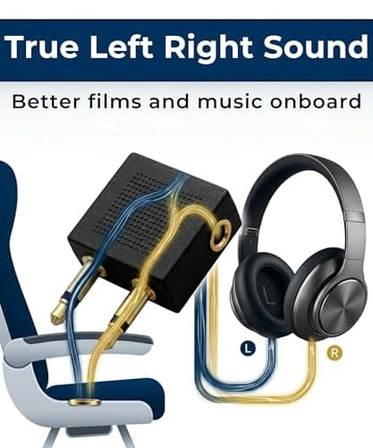Electoys Airplane Flight Headphone Adapter Gold Plated - 3.5mm Jack Airline Audio Converter Dual 2 Pin - Male to Female Socket for Inflight Entertainment Systems Travel Accessory - Pack of 2 — view 4