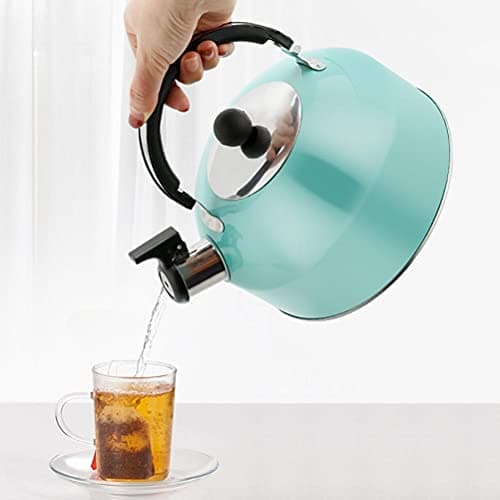 Aramox Camping Whistling Tea Kettle, 1.5L Capacity (Sky Blue)