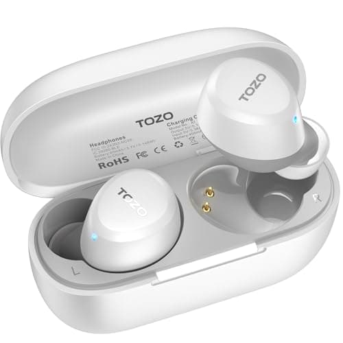 TOZO A1 Wireless Earbuds, Bluetooth 5.3 Earphones, Support APP EQ Setting, 32H Long Playtime, Ear Buds with HiFi Stereo Sound, Light-Weight Wireless Earphones, IPX5 Waterproof White