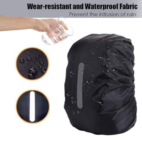 LICQIC Waterproof Rain Cover for Backpack, XS (20-30L), Black — view 2