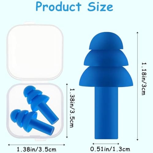 Set of 8 Reusable Silicone earplugs with Noise Reduction and Hearing Protection, Suitable for Adult Swimmers, for use in Swimming Pools, Bathing and Water Sports — view 2