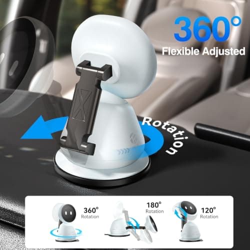 tounee Car Phone Holder for MagSafe [89LBS Strongest Suction & 3600gf Strongest Magnetic] 360° Adjustable Car Phone Mount, Dashboard Phone Holders for iPhone 17-12 Pro Max Air Plus - Blue — view 6