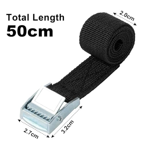 URAQT Tie Down Straps, 10 Pack Heavy Duty Tensioning Belts, 0.5M Adjustable Cargo Straps Ratchet Straps, Suitable for Motorcycle, Cargo, Trucks, Trailer, Luggage, 250kg Loading Capacity, Quick Release — view 2