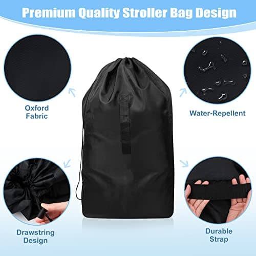 Lishang Travel Stroller Bag for Airplane Pram Cover Buggy Travel Bag Waterproof Gate Check Bag Pushchair Cover Storage Bag for Baby Child Kids Infant Strollers Large Portable — view 4