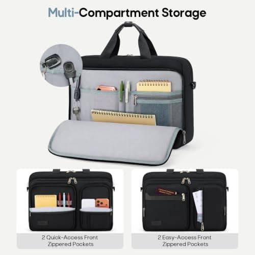RAINSMORE 15.6 Inch Laptop Bag for Men,Convertible Briefcase Backpack — view 5