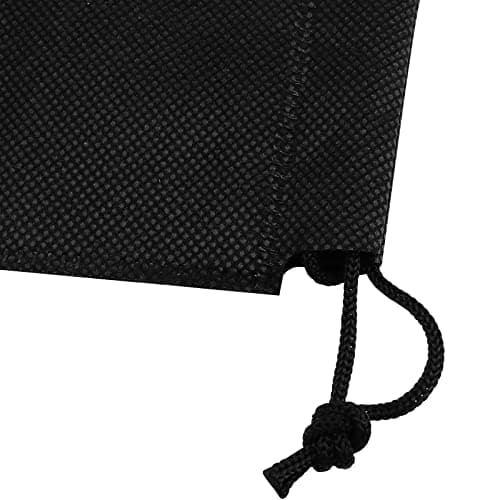 HEIHAK 20 Pieces Travel Shoe Bags, Large Portable Drawstring Shoes Storage Bags Non-Woven Organizers with Clear Slots, Dust Proof Fabric Packing Pouch for Daily Storage, Black — view 6