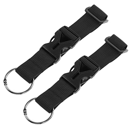 2pcs Black Immitation Nylon Luggage Buckle Straps with Metal Snap Clasp