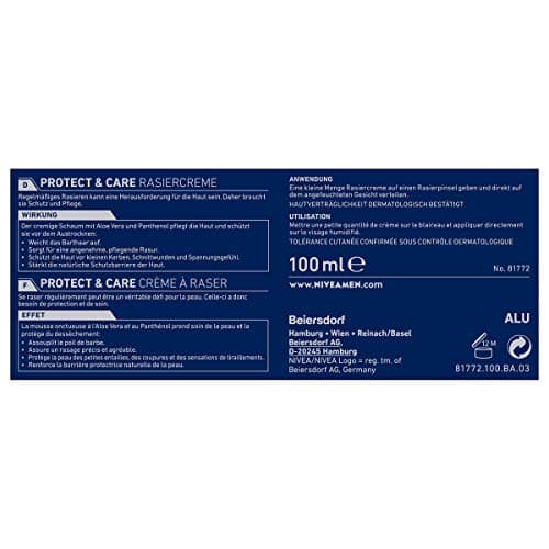 NIVEA MEN Protect & Care Shaving Cream in Pack of 1 (1 x 100 ml), with Creamy Foam for a Gentle Shave, Skin-Friendly Shaving Cream for Men — view 2