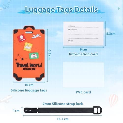 Alyvisun 4 Pcs Luggage Suitcase Tags with Waterproof ID Card, Dark Color — view 6
