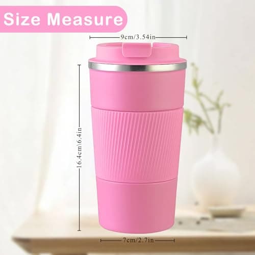 Senshuomy Travel Mug, Insulated Coffee Cup with Leakproof Lid(Pink/510ml) — view 2