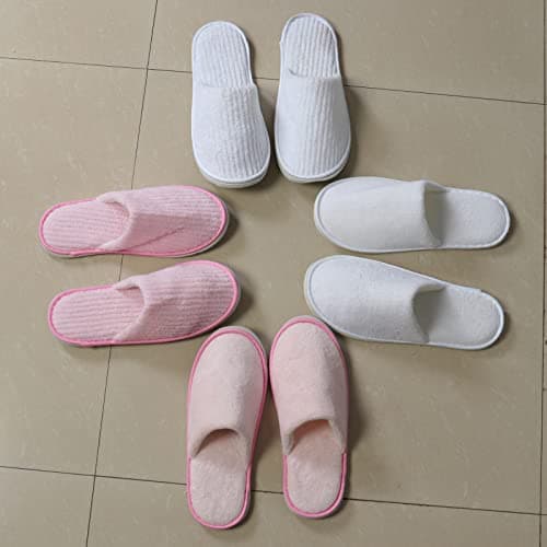 JK Home 4 Pairs Unisex Guest Slippers for Spa Hotel Travel Indoor House — view 3