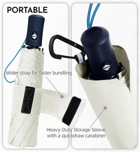 LILAC Compact Travel Umbrella，Windproof Umbrella for Rain and Sun — view 3