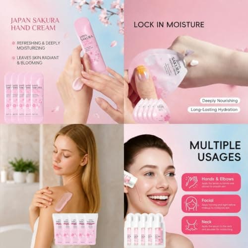 40PCS Sakura Skincare Set for Women, Face & Hand Care Beauty Gift Set — view 4