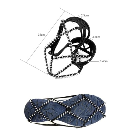 Hopzab Stainless Steel Non-Slip Ice Gripper for Shoe, Universal Gripper Spikes for Outdoor Winter Hiking Walking Jogging Fishing. — view 2