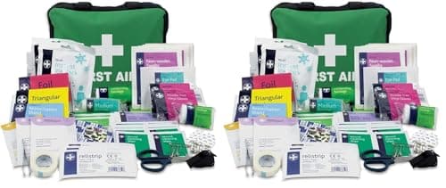 Lewis-Plast First Aid Kit Bag - 160 Piece Survival Kits - Safety Essentials for Travel Car Home Camping Work Hiking Holiday - Pack Supplies - Medium (Pack of 2)
