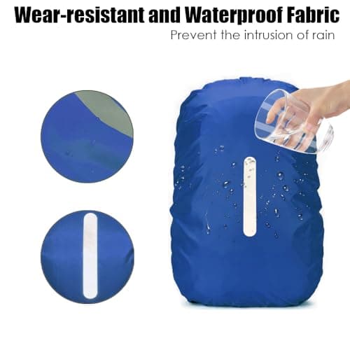 LICQIC Waterproof Rain Cover for Backpack, S (30-40L), Blue — view 4