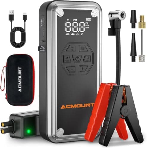 7000A Jump Starter Power Pack with Air Compressor 12V Car Battery Booster