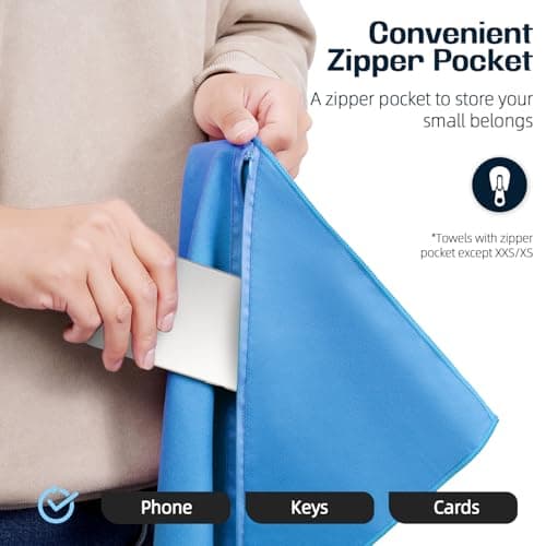 BAGAIL Microfibre Travel Towel, Perfect for Camping, Swimming and Beach - Quick Dry, Super Absorbent, Ultra Compact - Great for Sports, Gym, Yoga and Backpacking — view 4