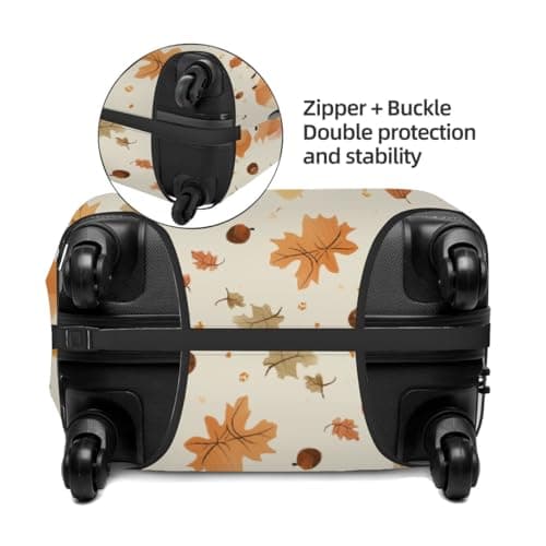 VQUVQV Elastic Travel Luggage Cover, Autumn Fox Maple Leaf Washable Suitcase Protector Cover Travel Accessories Fit 22-24 Inch Luggage, M — view 2