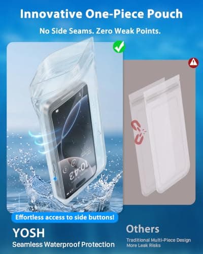 YOSH Crossbody Waterproof Phone Pouch, 2 Pack Waterproof Phone Case, 7.5" — view 2
