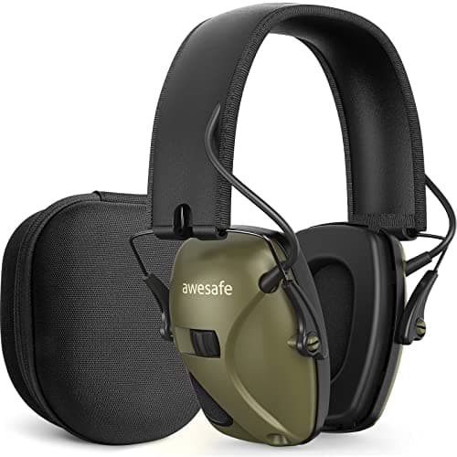 awesafe Electronic Ear Defenders for Adults Hearing Protection Noise Cancelling Headphones - Safety Earmuffs Ear Protectors with Hard Storage Case