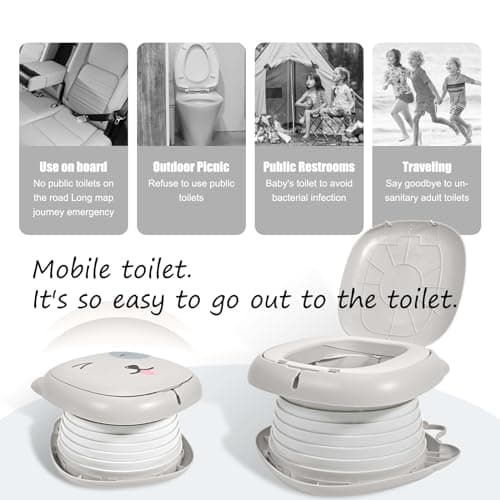 Travel Potty for Toddlers, Foldable Portable Potty for Toddlers: Training Toilet Seat with Disposable Emergency Bag, Lightweight Design for Car Camping, Indoor Outdoor Use by Boys Girls — view 6