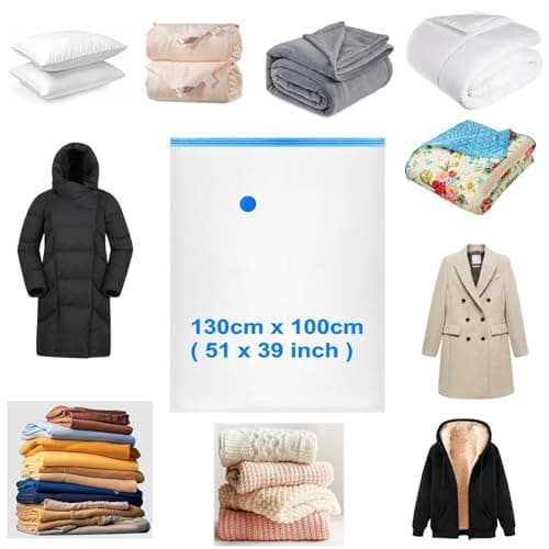 JZK 2-Pack 100x130cm Jumbo Vacuum Storage Bags For King Size Duvet Quilt — view 6